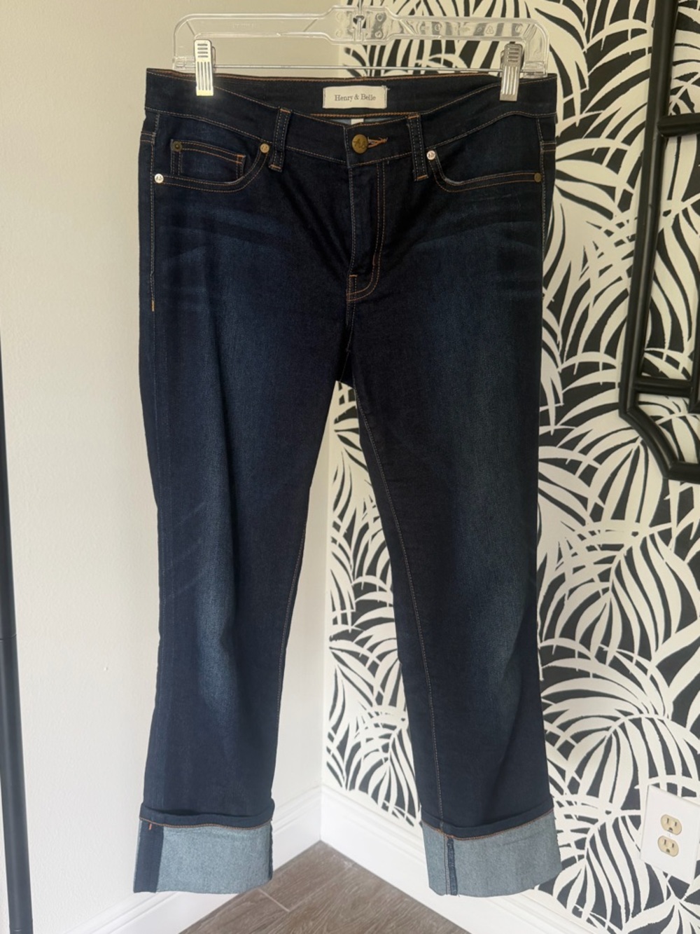 Henry & Belle Dark Wash Cropped Cuffed Jeans